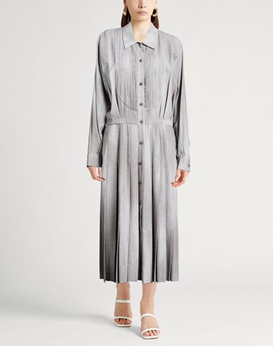 Woman Midi dress Grey Size 14 Viscose