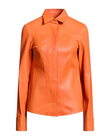 Woman Jacket Orange Size S Leather