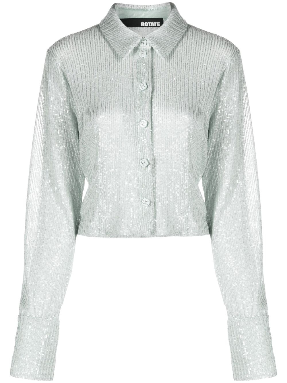 Sequin-embellished button-down cardigan - Blue