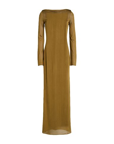 Woman Maxi dress Military green Size S/M Recycled viscose