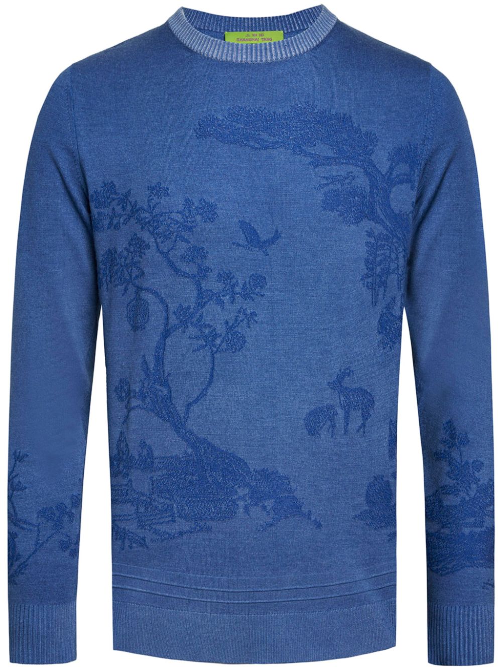 Spray-effect jacquard jumper - Blue