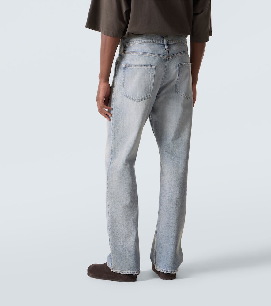 Faded mid-rise straight jeans