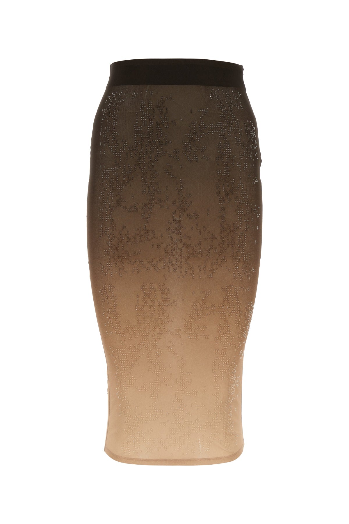 Ombré Rhinestone Skirt — Beige