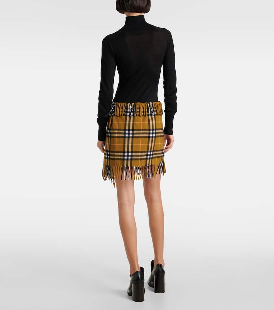 Burberry Burberry Check wool and cashmere miniskirt
