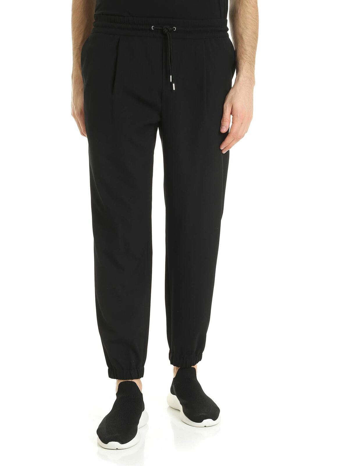 Pleated trousers in black