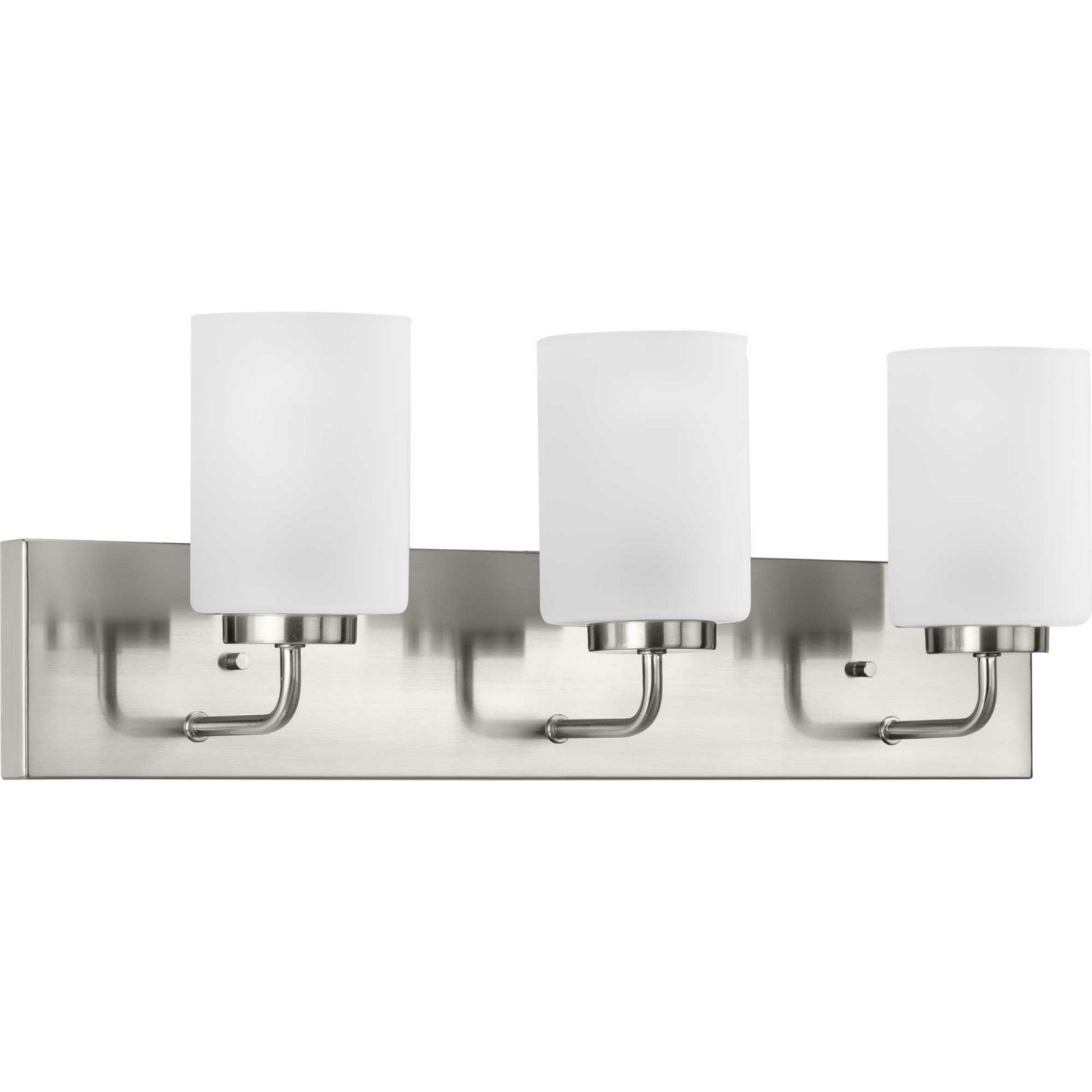 Brushed Nickel Three Light Bath Bracket from the Merry Collection