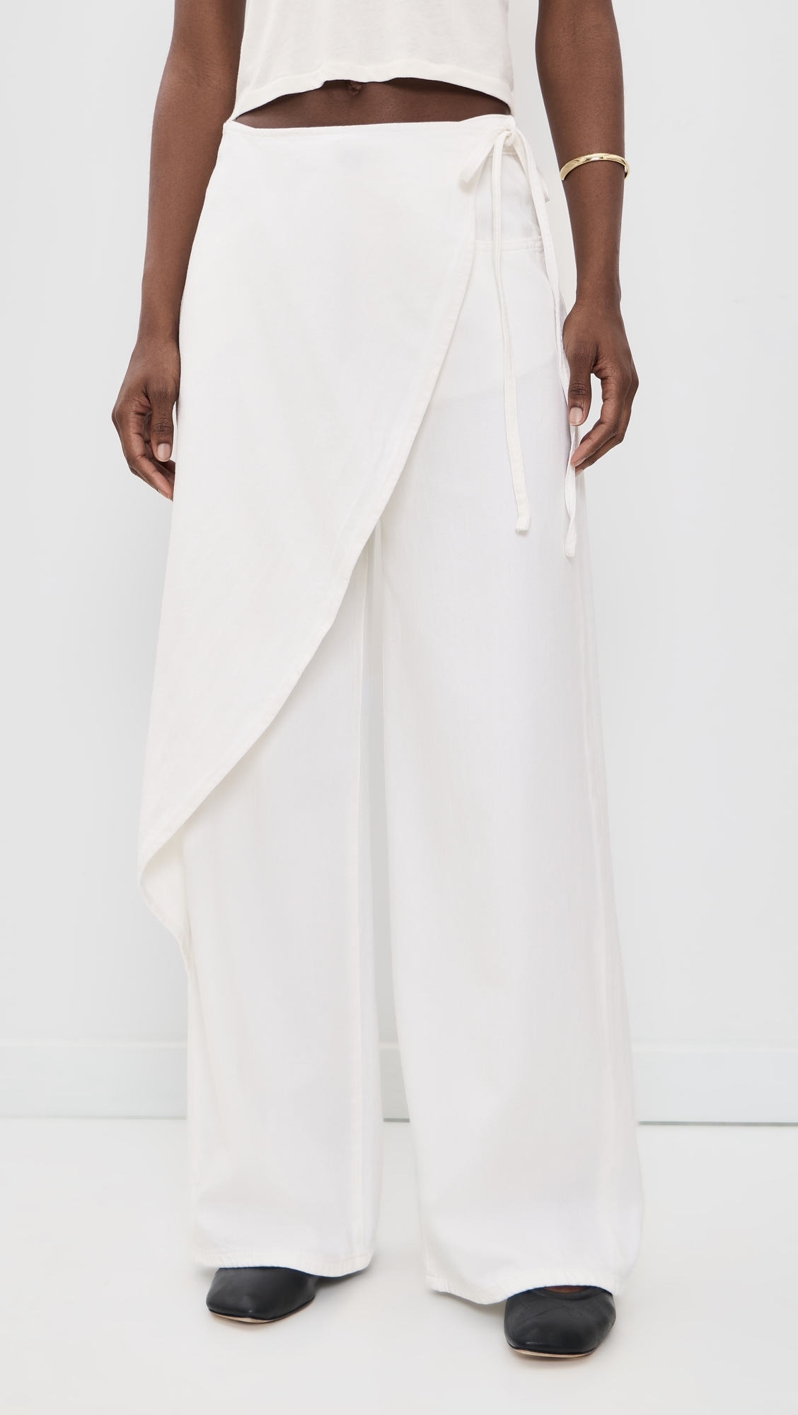 Zoie Wrap Relaxed Pants White Aura