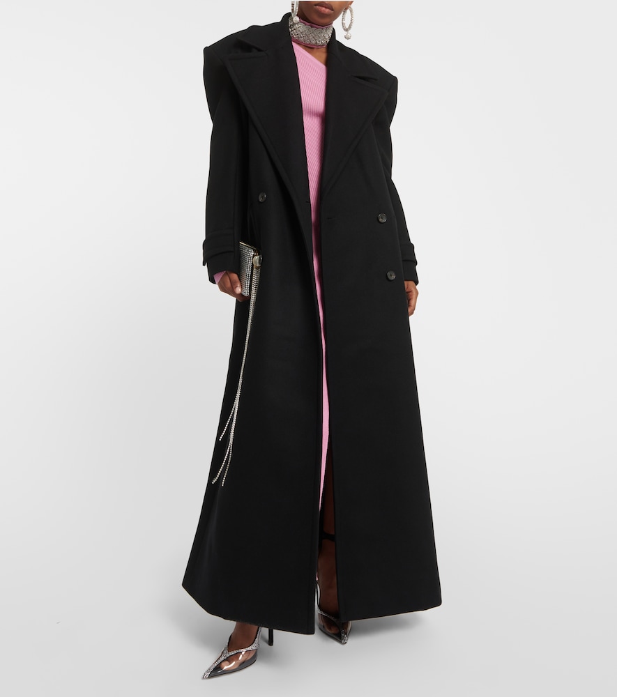 Double-breasted wool-blend coat