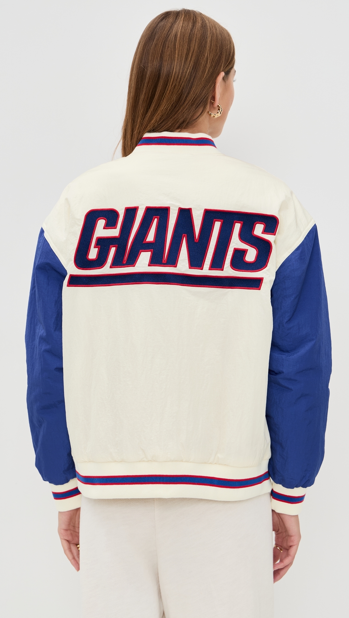 NY Giants Colorblock Bomber Jacket NY Giants Sugar Swizzle/Blue