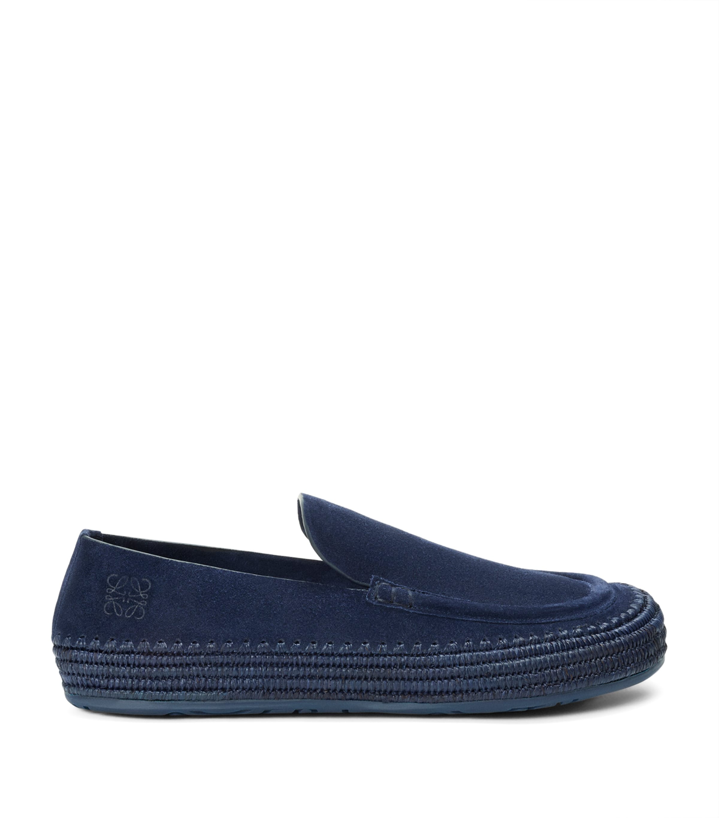 X Paula's Ibiza Suede-Raffia Rio Loafers