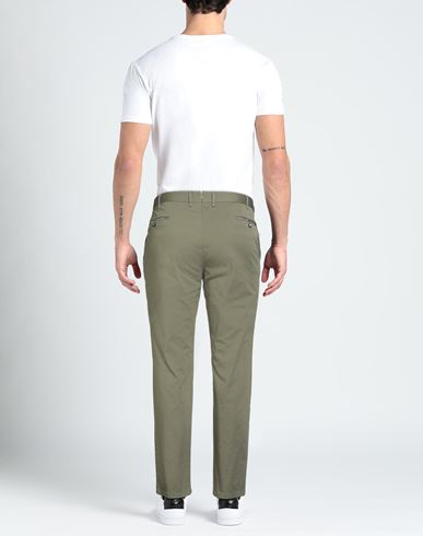 Man Pants Military green Size 38S Cotton, Elastane
