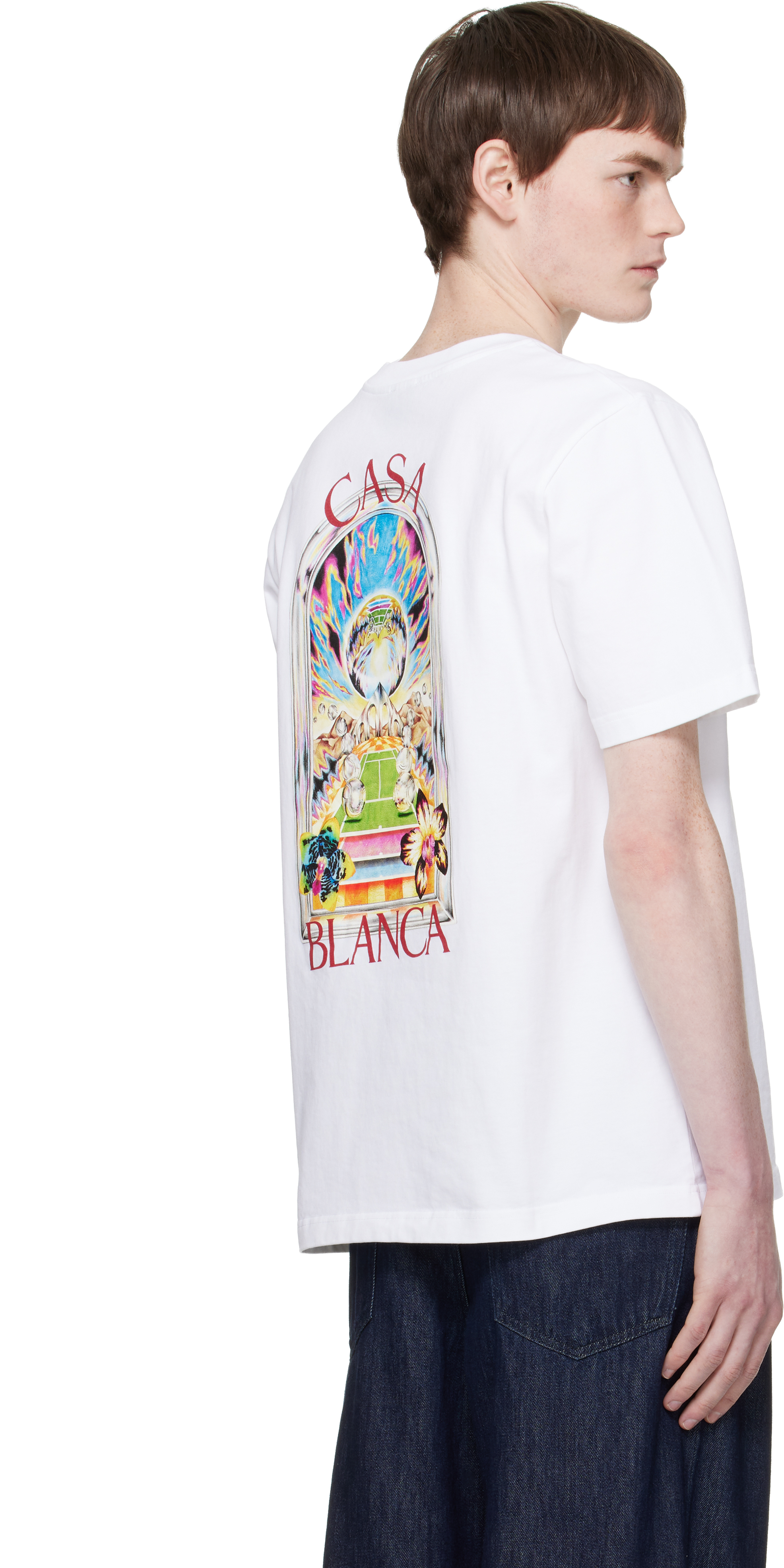 White Tennis Landscape Short Sleeve T‑shirt