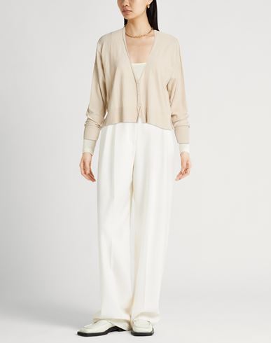 Woman Cardigan Beige Size L Cotton