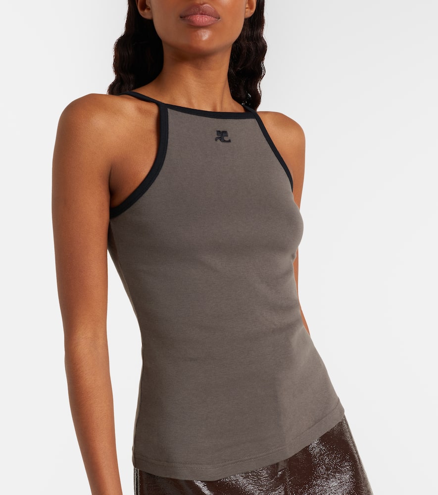 Courrèges Logo cotton tank top