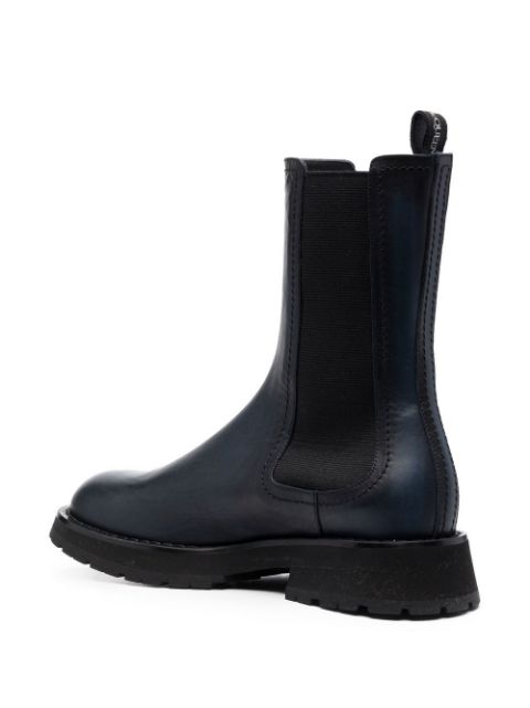 Elasticated leather boots