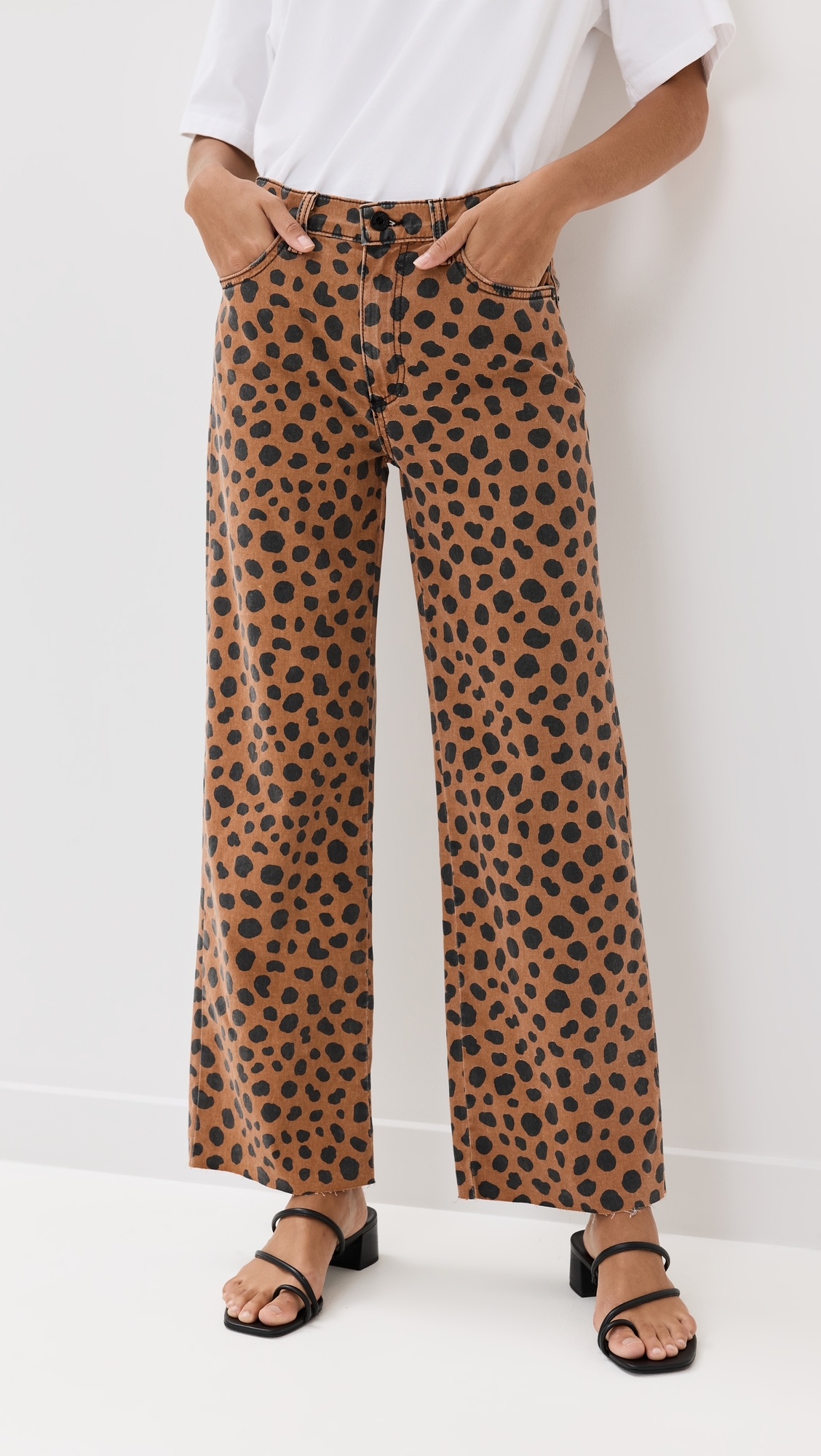 Crop Wide Leg Pants Cheetah