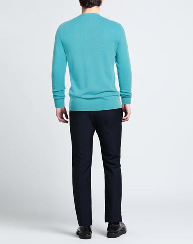 Man Sweater Turquoise Size 38 Merino Wool, Cashmere