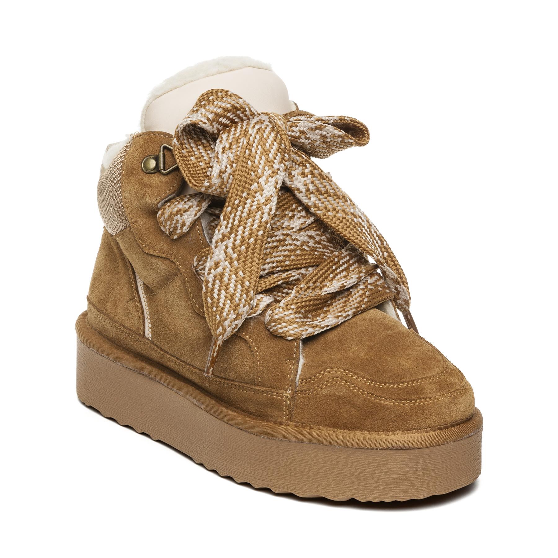 Steve Madden Womens Paci Lace Up Checkerboard Sneakers in Chestnut Suede - Brown
