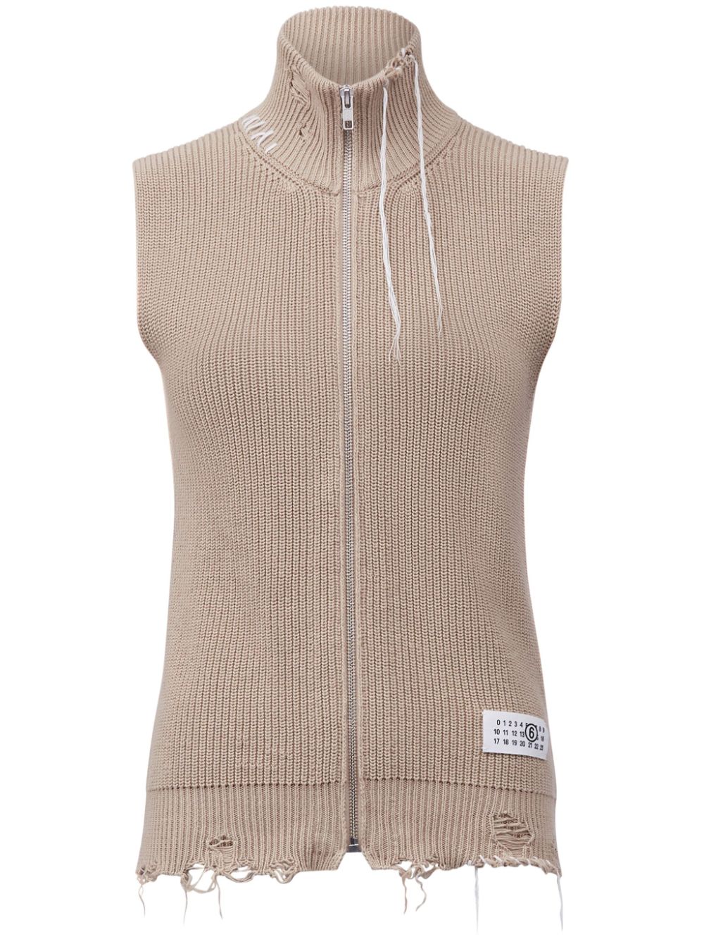 Zip-up knitted top - Neutrals