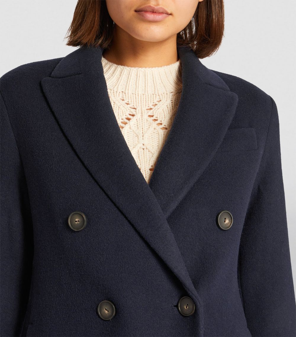 Wool-Blend Double-Breasted Coat