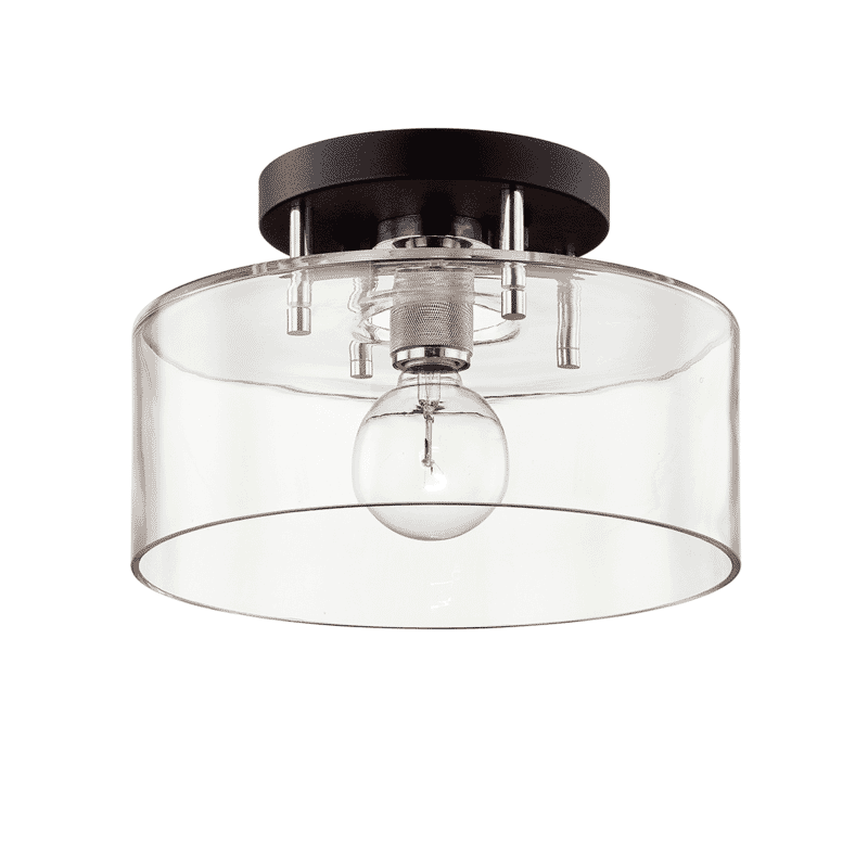 Troy Bergamot Station Ceiling Light in Carbide Black & Polished Nicke