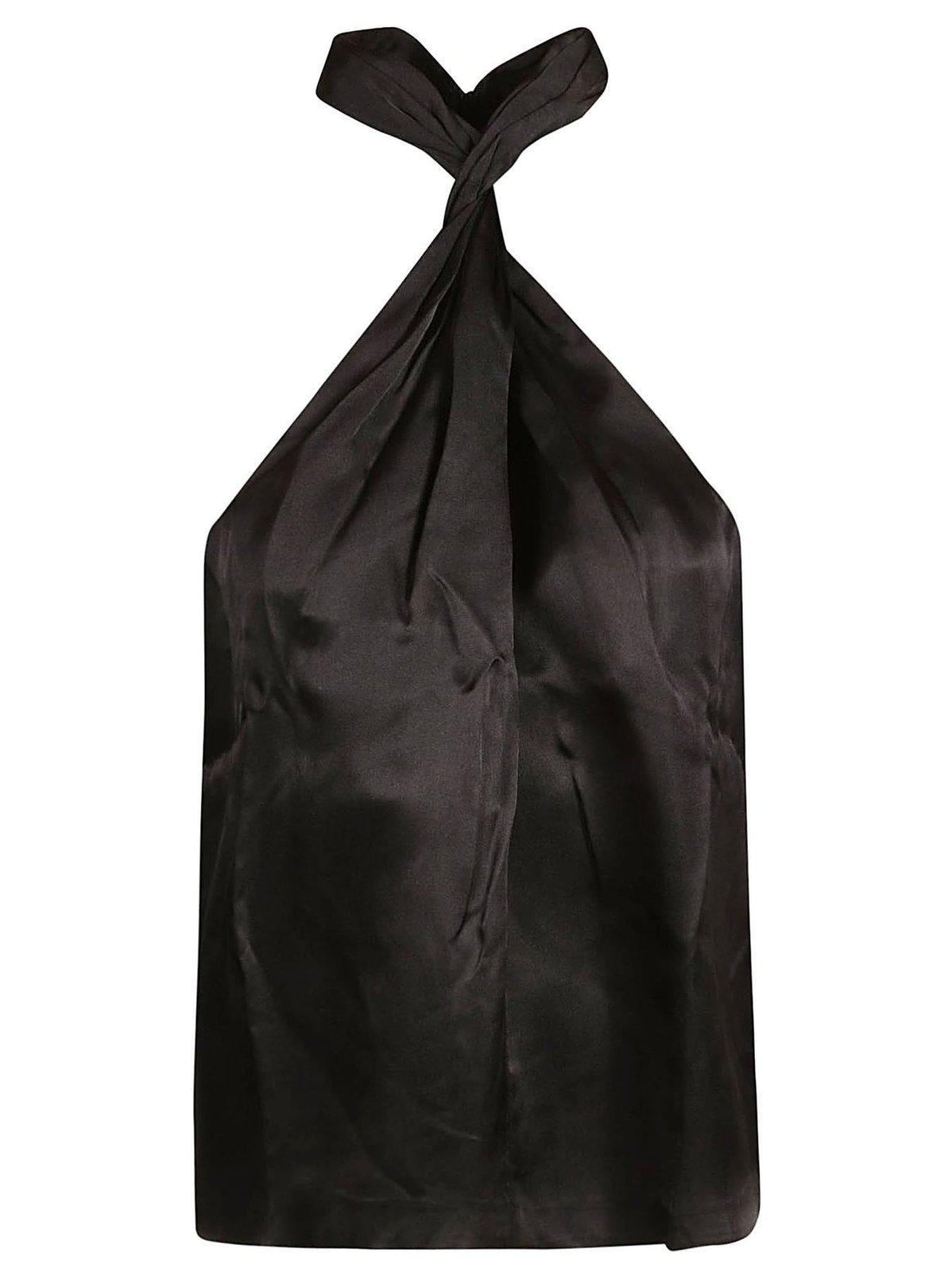 Twisted halterneck top - Black