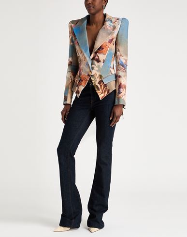 Woman Blazer Sky blue Size 10 Linen