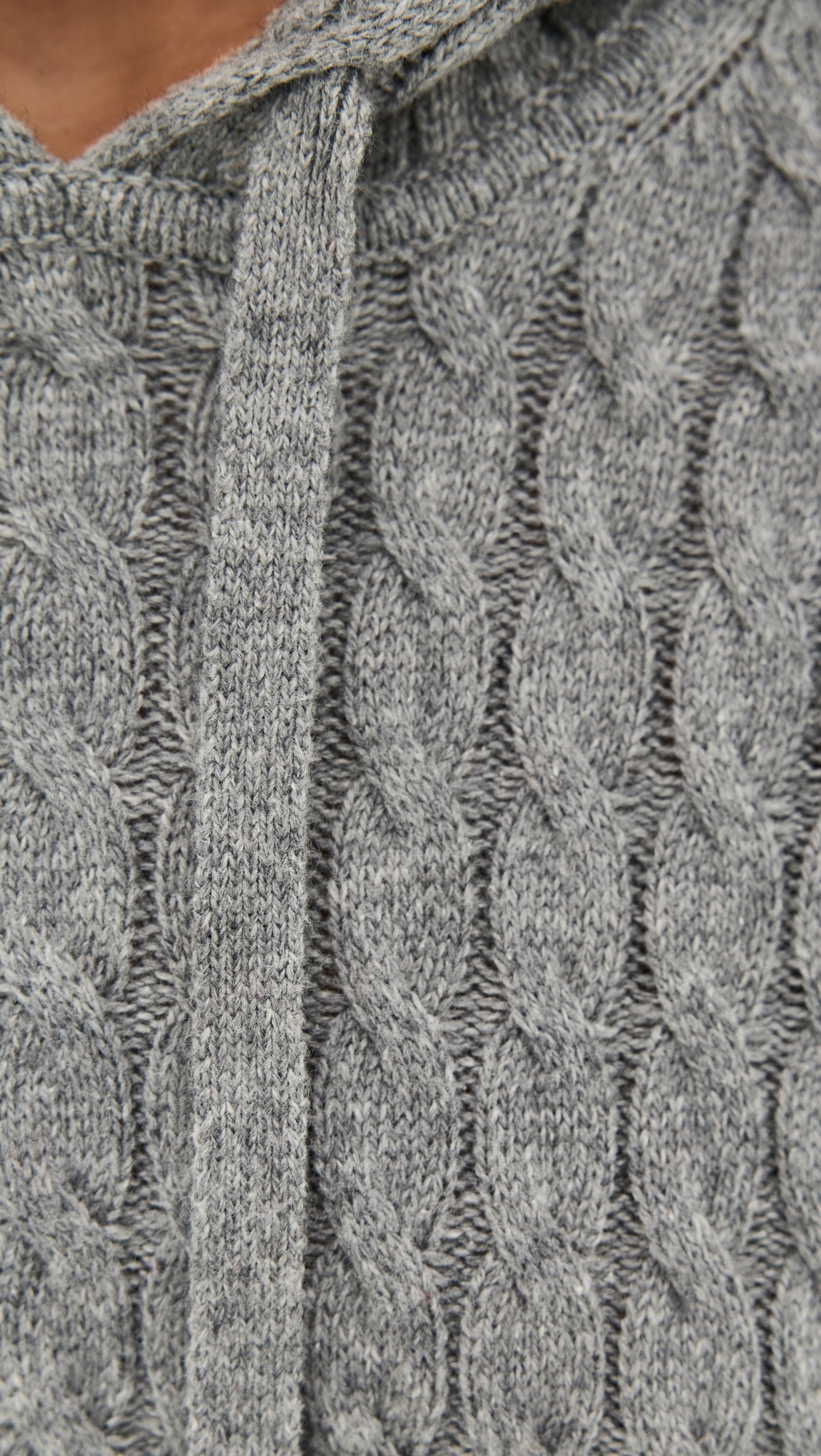 Cable Knit Hoodie Ivory