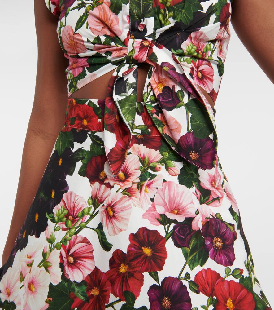 Floral cotton-blend midi dress