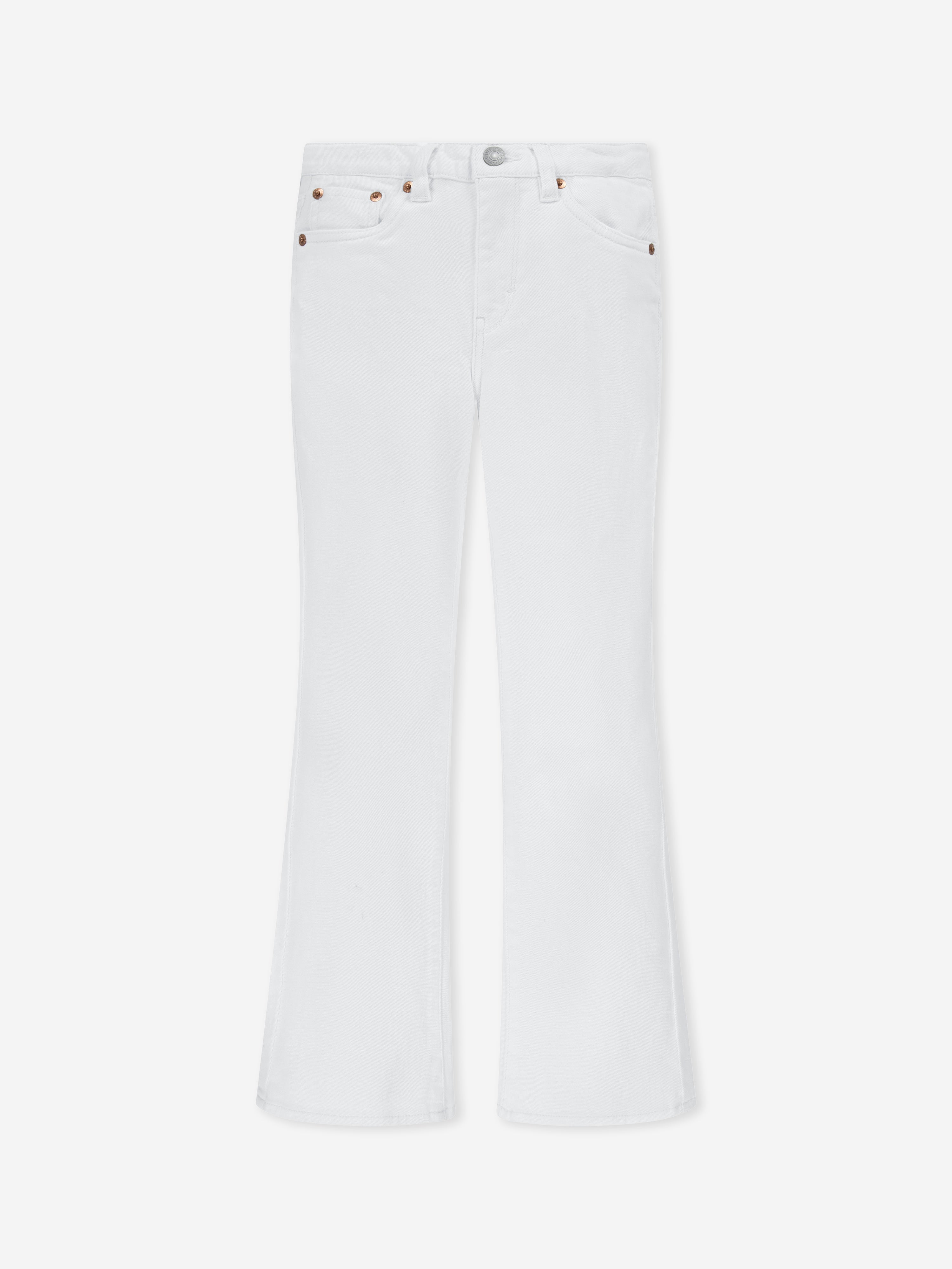 Levi's Kids Wear Girls 726 High Rise Flare Jeans in Ivory 10 Yrs