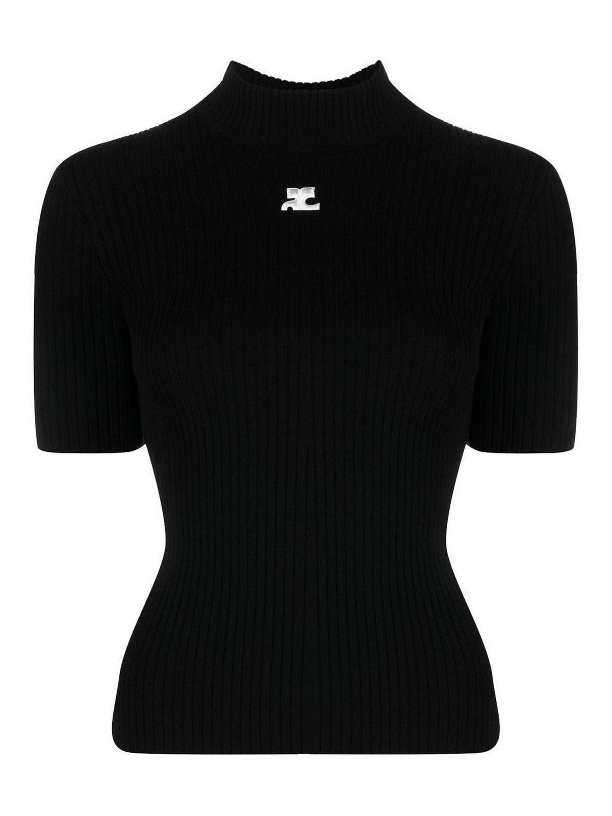 Ac logo ribbed knit crewneck sweater