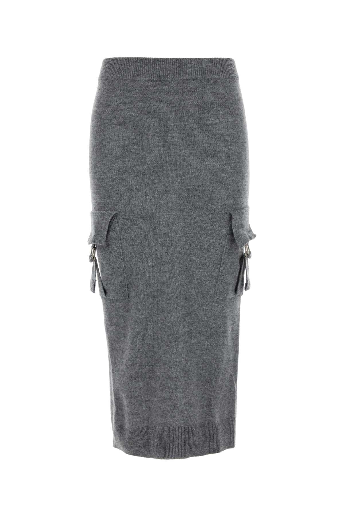 Wool Pencil Skirt — Gray
