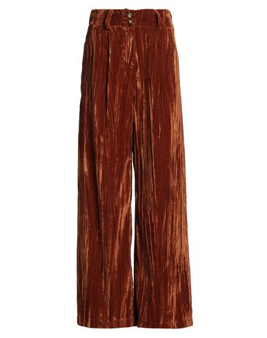 Crochè Woman Pants Brown Size XS Polyester