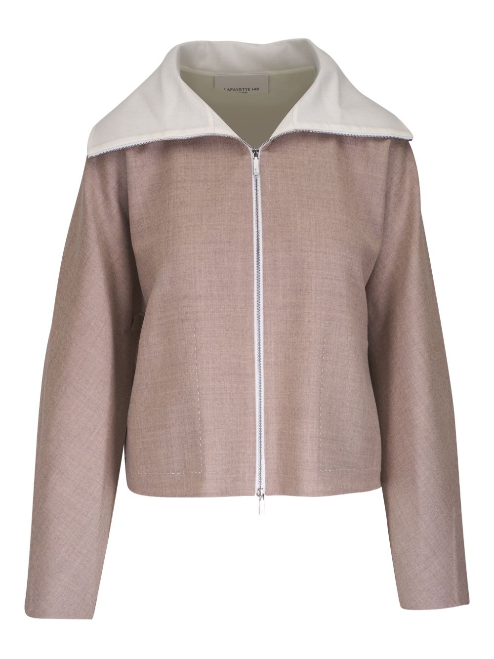 Lafayette 148 contrasting-collar jacket - Brown