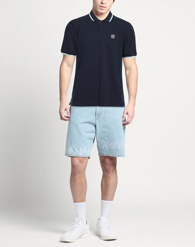 Man Polo shirt Midnight blue Size L Cotton