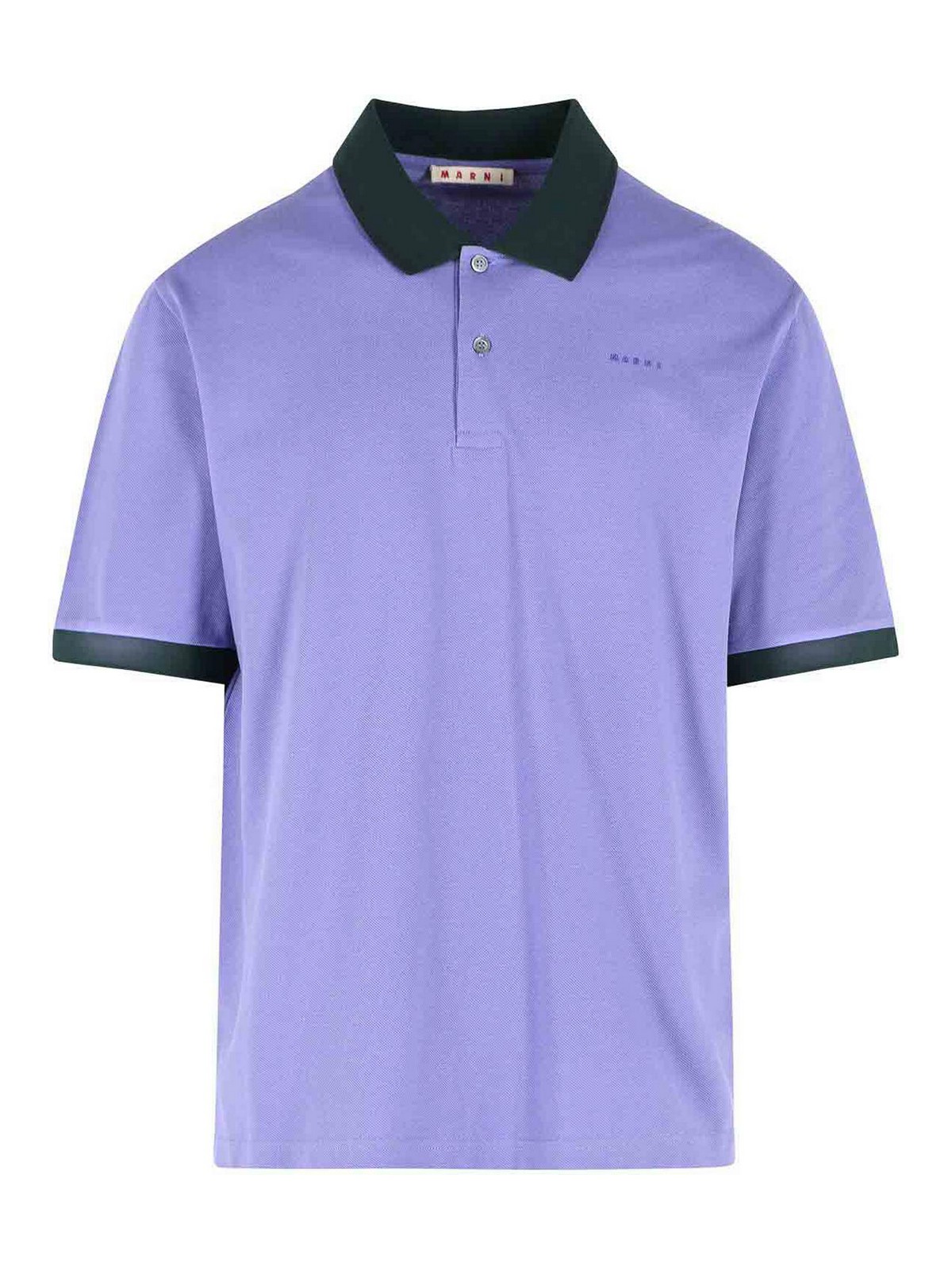 Marni - cotton polo shirt contrasting collar short sleeve