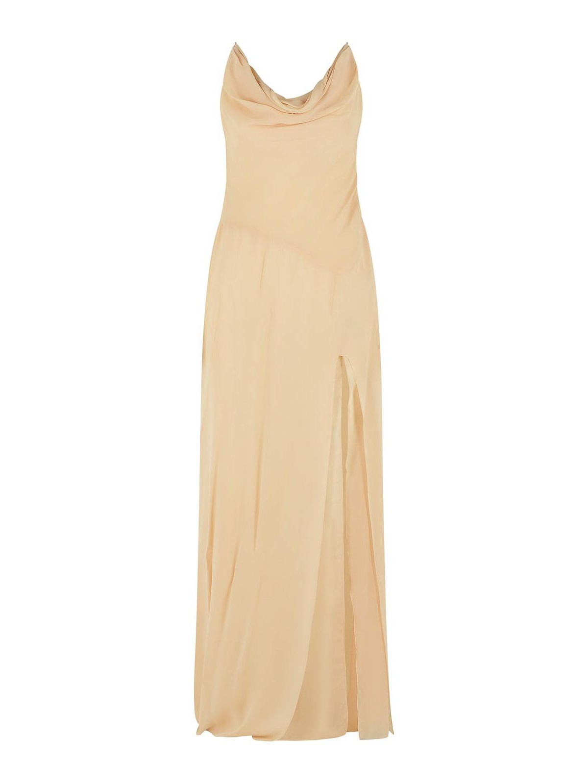 Blumarine - viscose dress cowl neck sleeveless slit