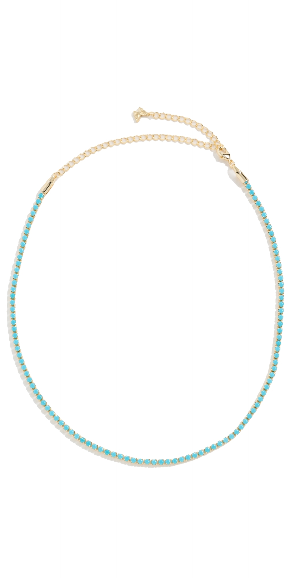 Colored CZ All Around Tennis Choker Turquoise One Size