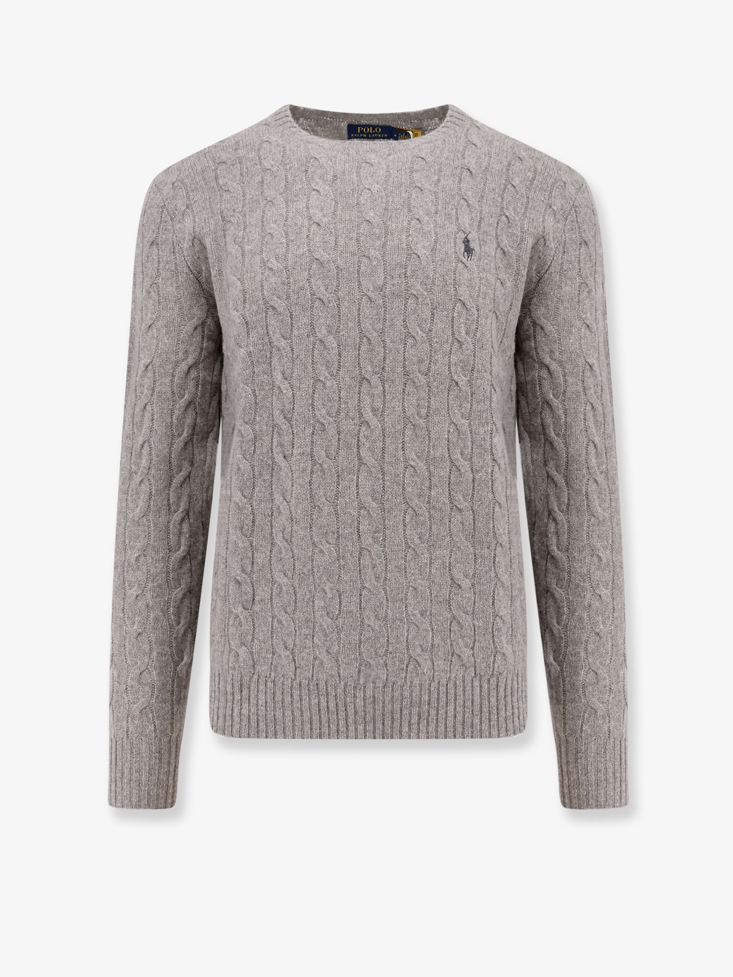 Cable-Knit Wool & Cashmere Sweater — Gray