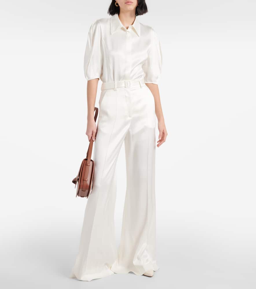 Mabon high-rise silk wide-leg pants