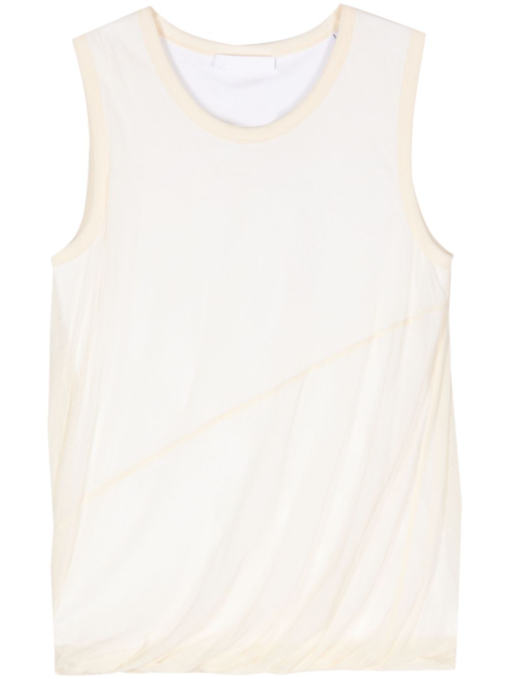 Layered cotton tank top - Black