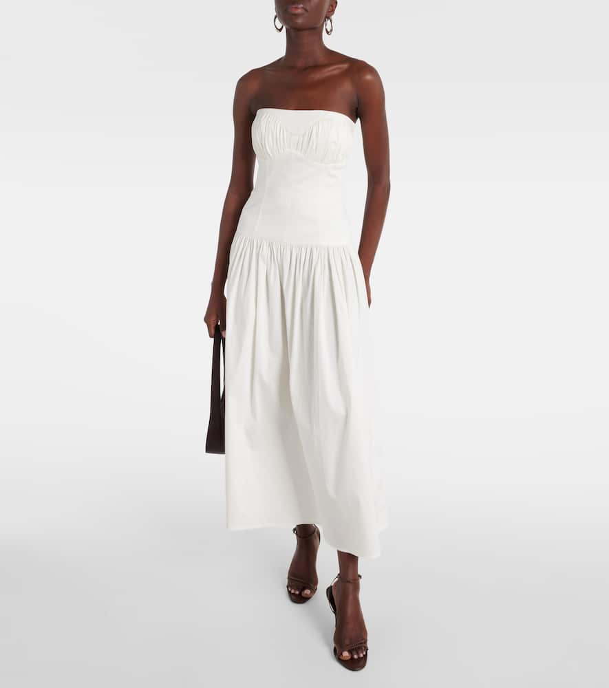 Lauryn strapless cotton midi dress