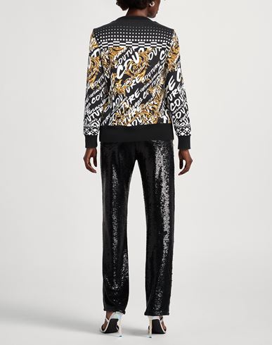 Versace Jeans Couture Woman Sweatshirt Black Size S Cotton, Elastane