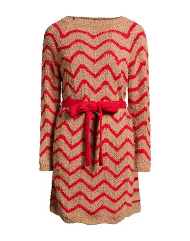 Woman Mini dress Camel Size 4 Cotton, Polyester