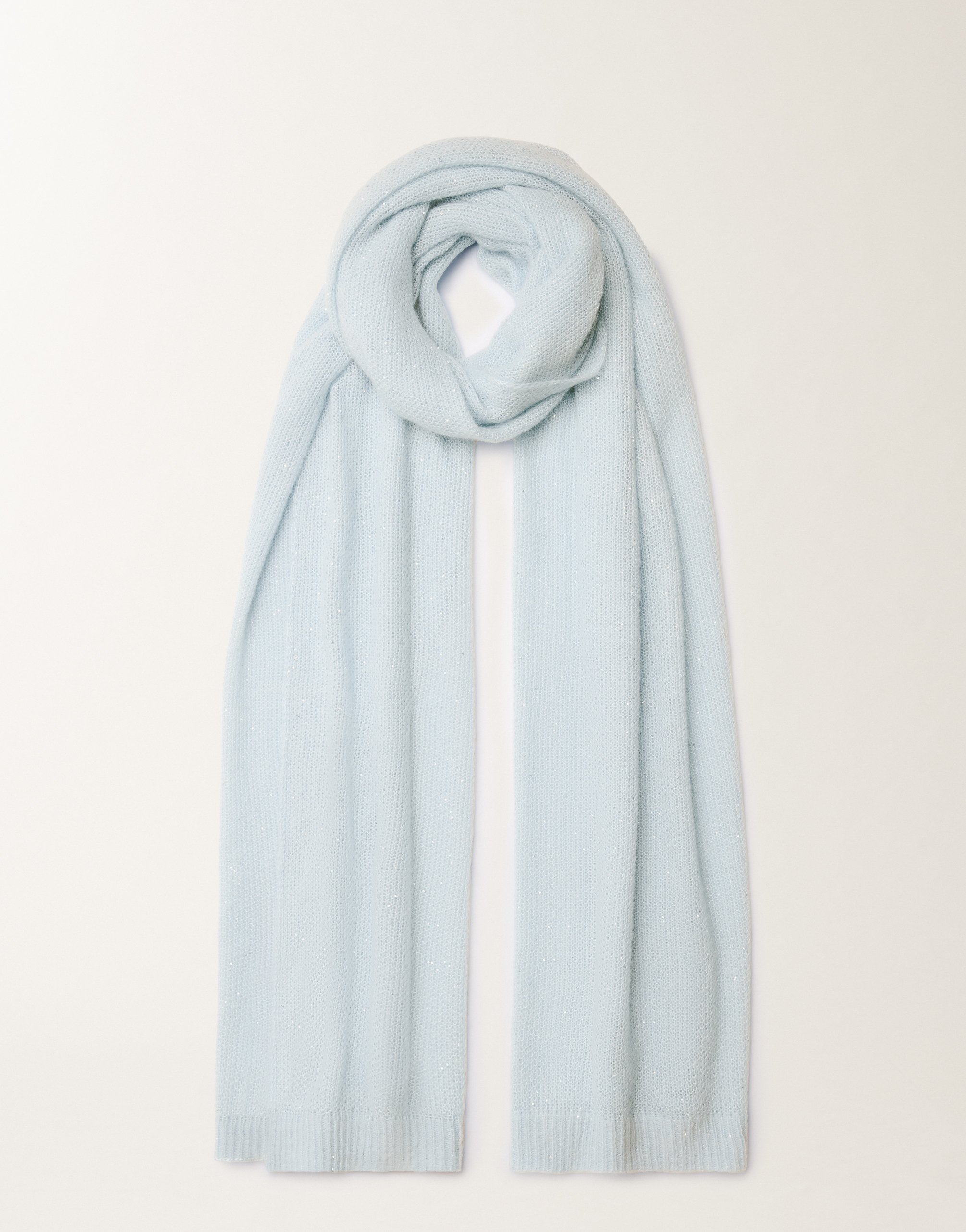 Mohair scarf with micro sequins, aqua
