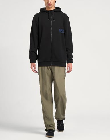 Man Sweatshirt Black Size S Cotton