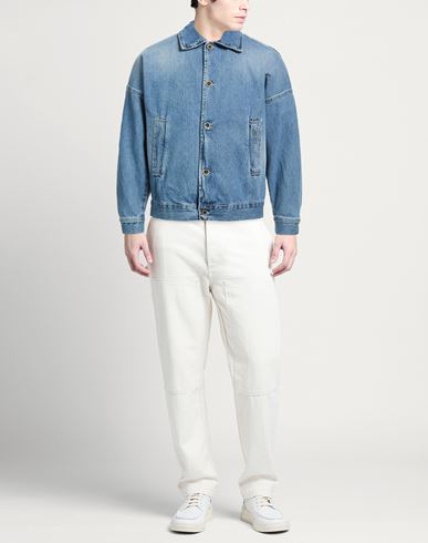 Man Denim outerwear Blue Size L Cotton