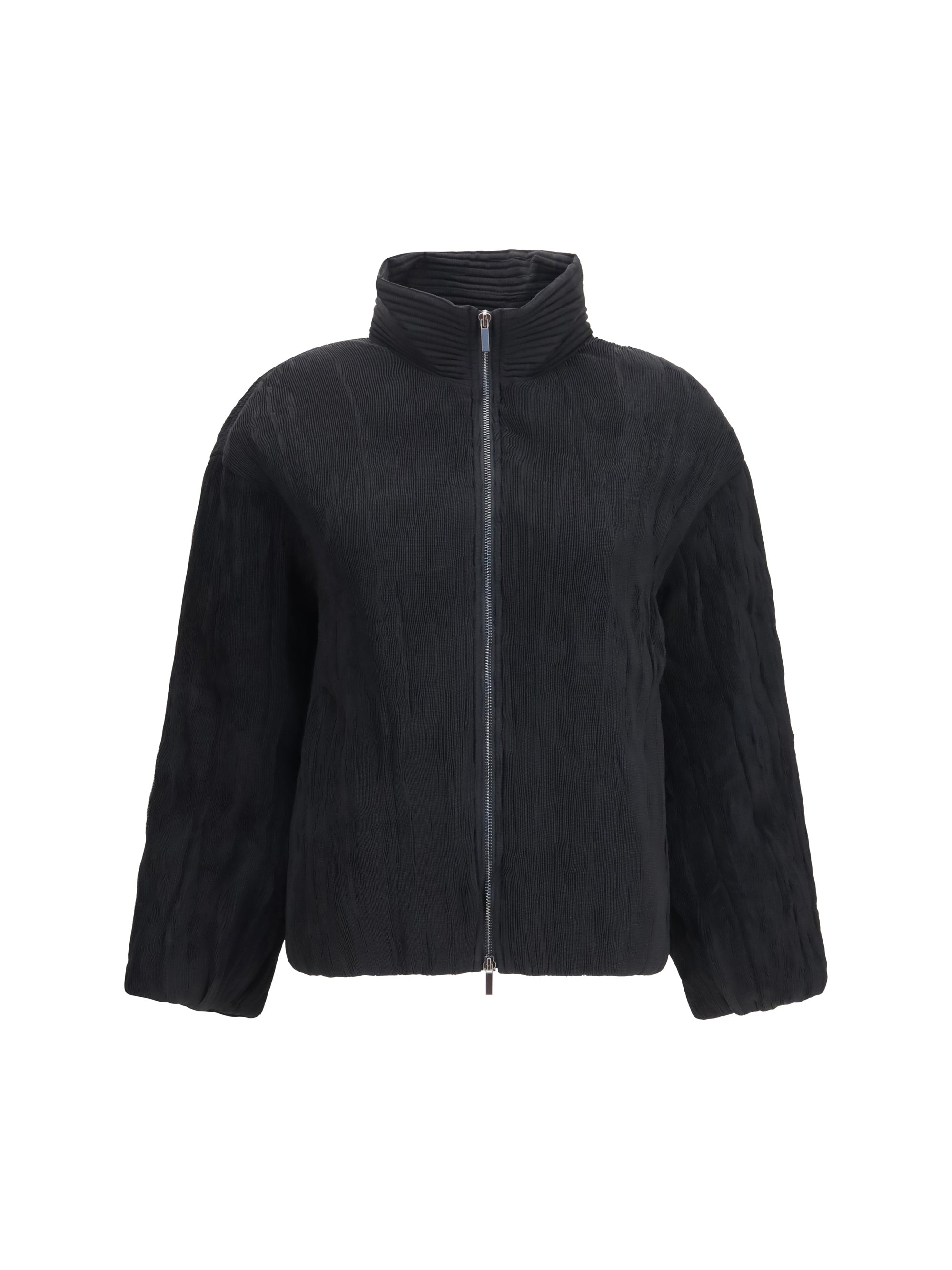 Striped Padded Jacket — Black