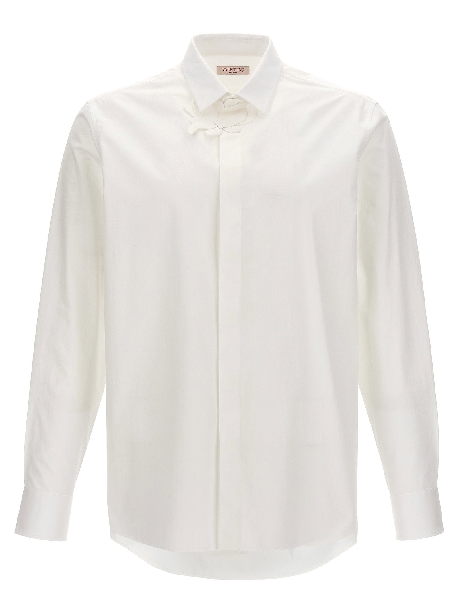 Flower Patch Collar Shirt — White