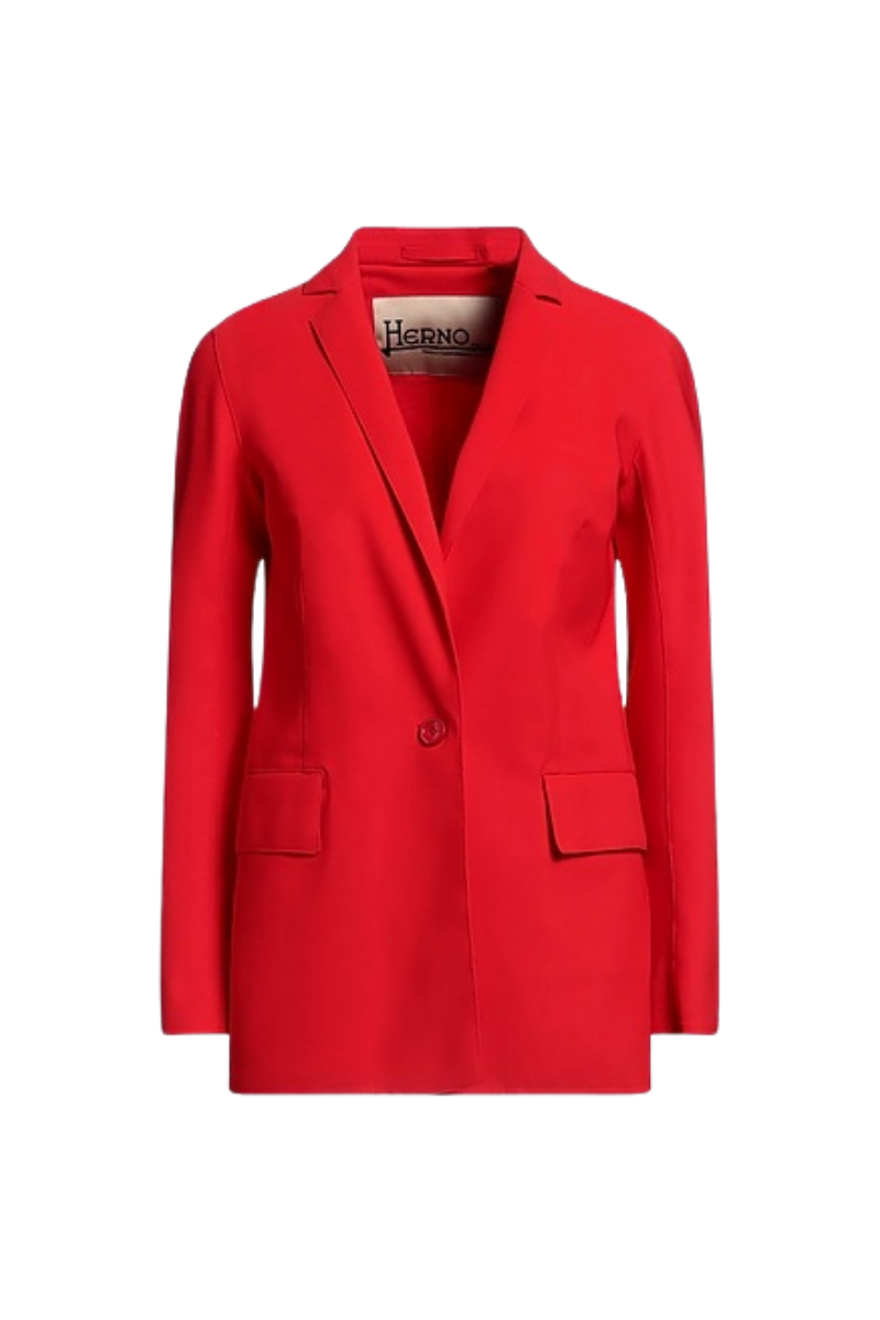 Single-Button Blazer — Red